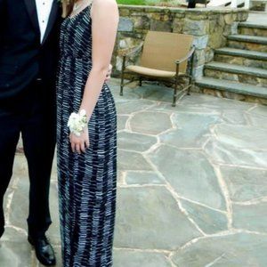 The Impeccable Pig Black and White Striped Maxi